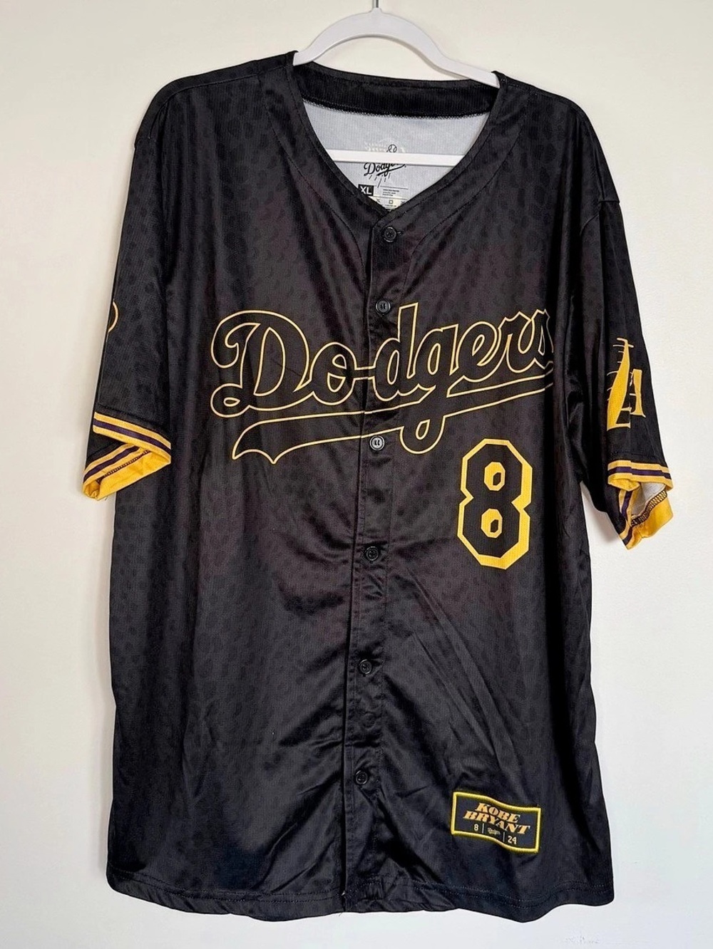 Kobe Bryant LA Dodgers Black Mamba Jersey SGA Lakers Night - Sz. XL